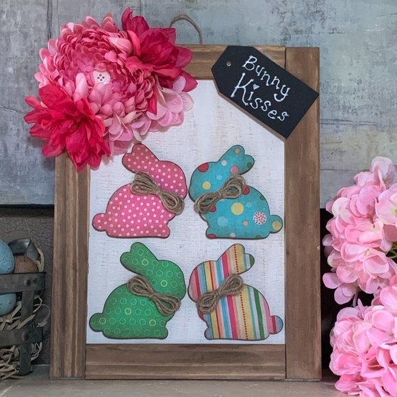 Precious Bunny Kisses Bunny Sign - Picture 1 of 9